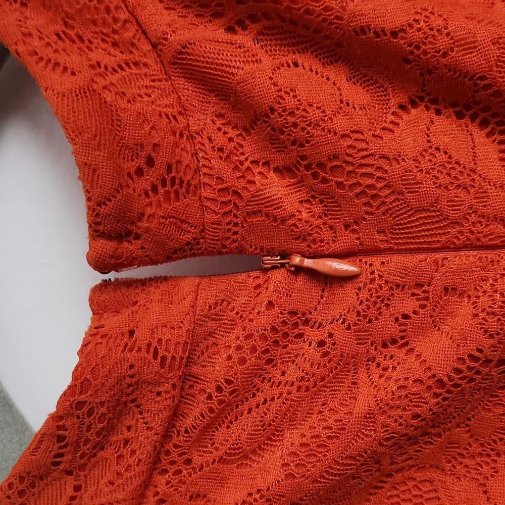 ORANGE SPARK NICOLE BY NICOLE MILLER LACE DRESS SIZE LARGE NEW WITH TAG 2 - Picture 5 of 9
